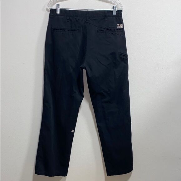 Volcom Weirder Pant Black Slim Tapered Chino 32 Skate Casual Y2K‎ Logo - Picture 5 of 16